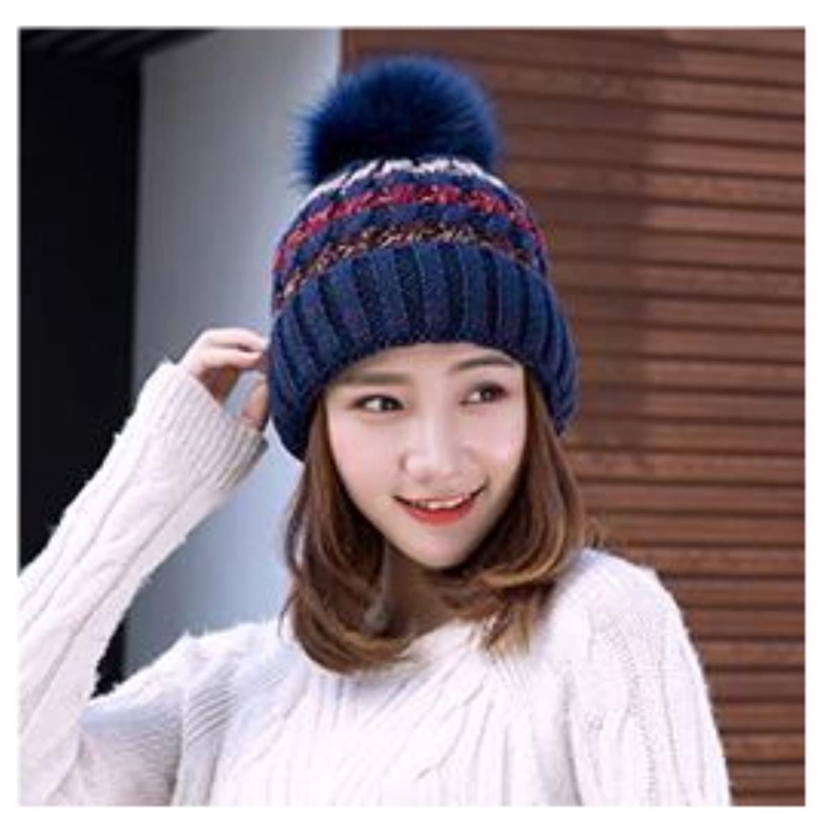 Gorro de Lana de Invierno para Mujer y Hombre, Tejido con Calavera, Suave y cálido, para esquí (Talla única)