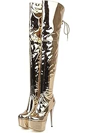 gold thigh high heels