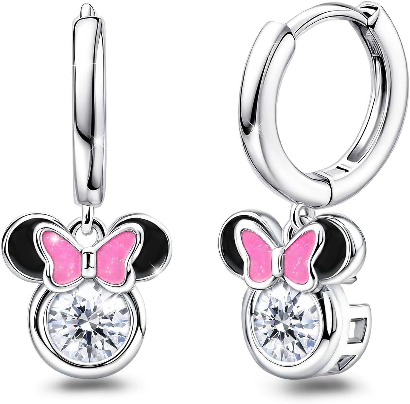 Sterling Silver Trendy Mouse Earrings for Women Dainty Huggie Hoop Dangle Earring Hypoallergenic Jewelry Birthday Gift for Women - Image 7