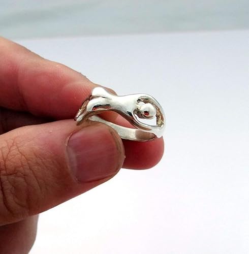Miniatura 5 de Erotic ring in sterling silver, erotic jewelry, sterling silver erotic ring, silver naked lady, adult jewelry, adult ring, erotic nudity, nude girl
