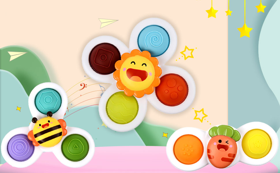 Jouet De Bain Tournant Montessori 3 Pièces - Jouet Sensoriel Pour Bébé 6-12 Mois, Cadeau Fille Et Garçon 1-3 Ans - 5