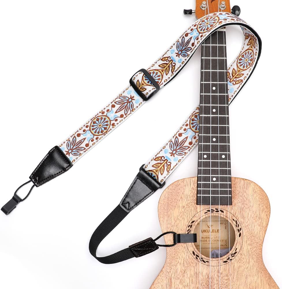 Ukulele Strap No Drill, IHOBOR Adjustable Double J Hook Uke
