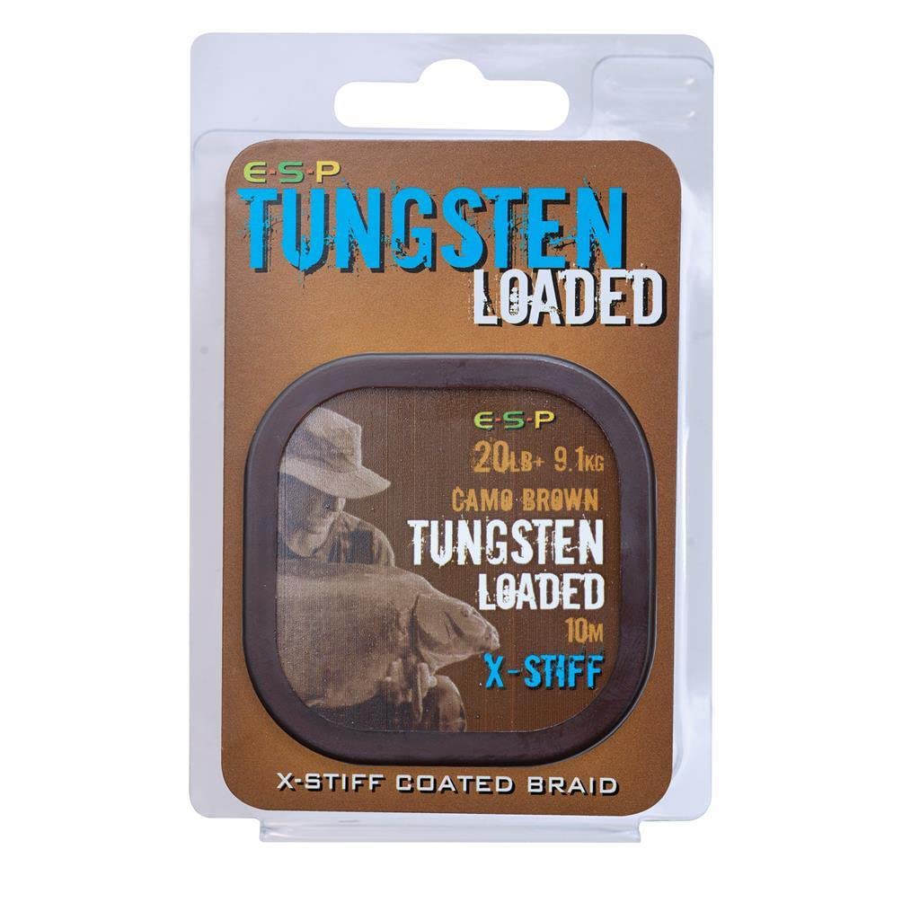 ESP Tungsten Loaded X-Stiff Hooklength 10m Spool Camo Brown