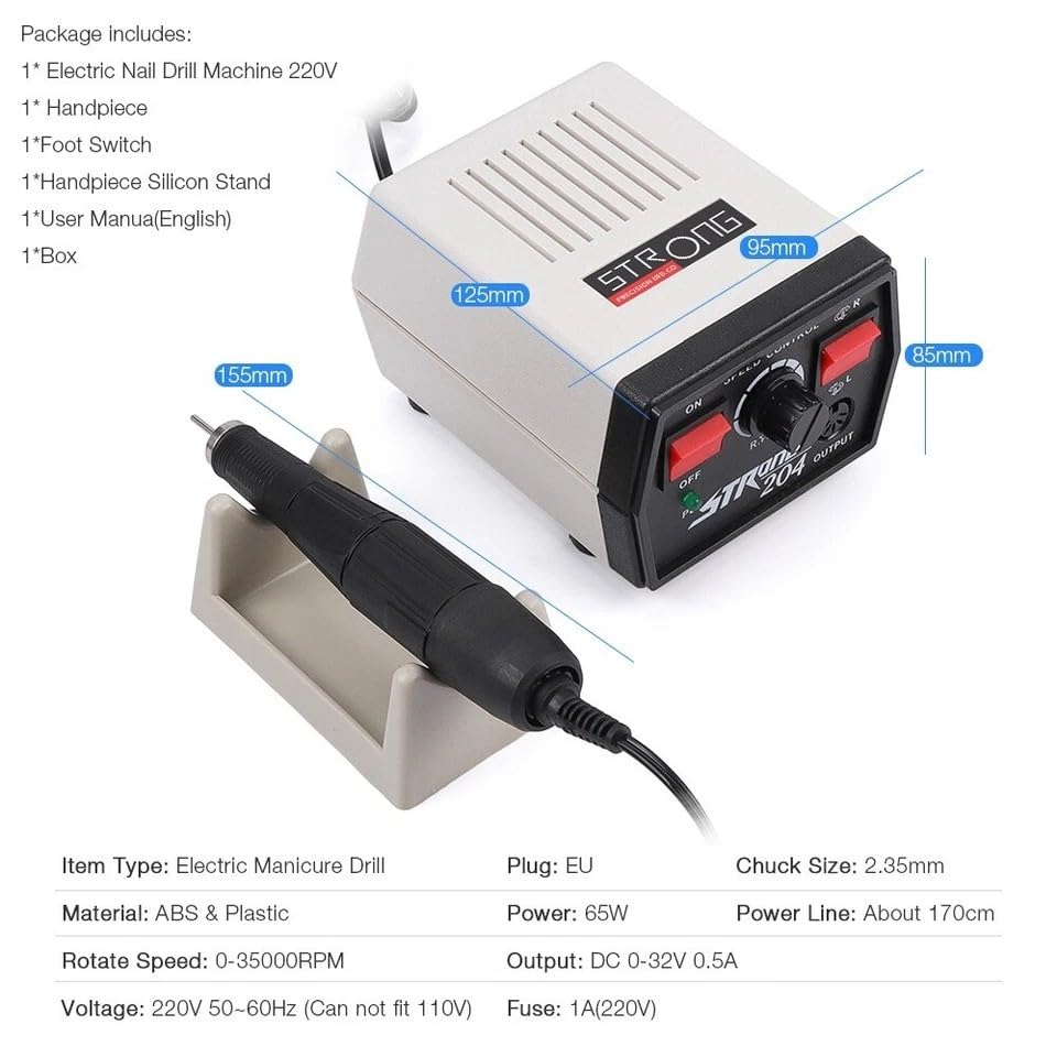 Lima eléctrica para uñas 65W 35000RPM miniatura 2