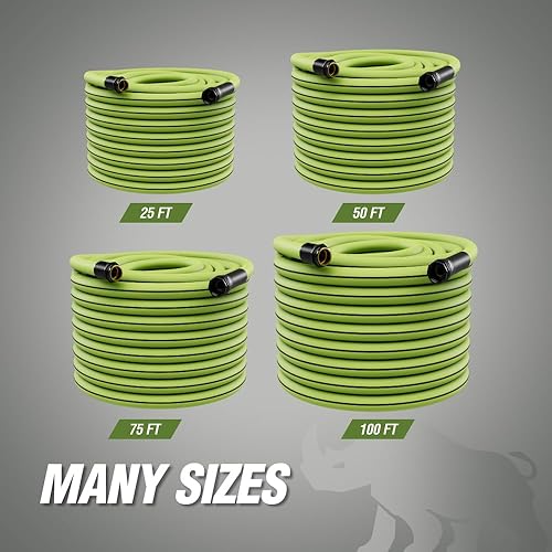 Miniatura 9 de Rugged Rhino Manguera de jardín flexible y ligera, resistente, 50 pies x 58 pulgadas, 4 capas a prueba de fugas, herramientas de jardinería al aire