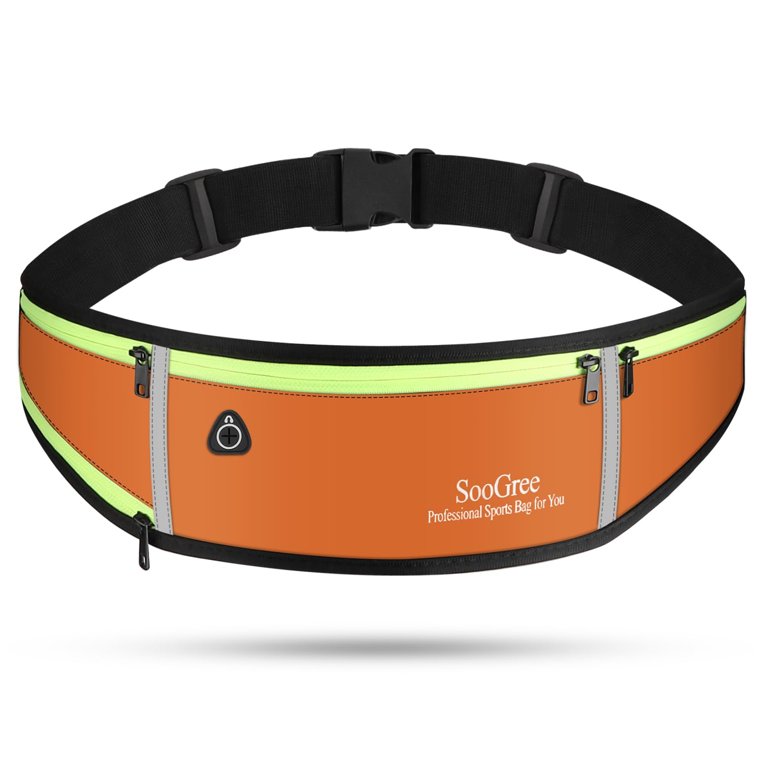SooGree Cinturones de correr para hombre y mujer, cinturones deportivos delgados, riñonera impermeable para correr, correr, caminar, ciclismo, camping, gimnasio, Naranja, Moderno, clásico