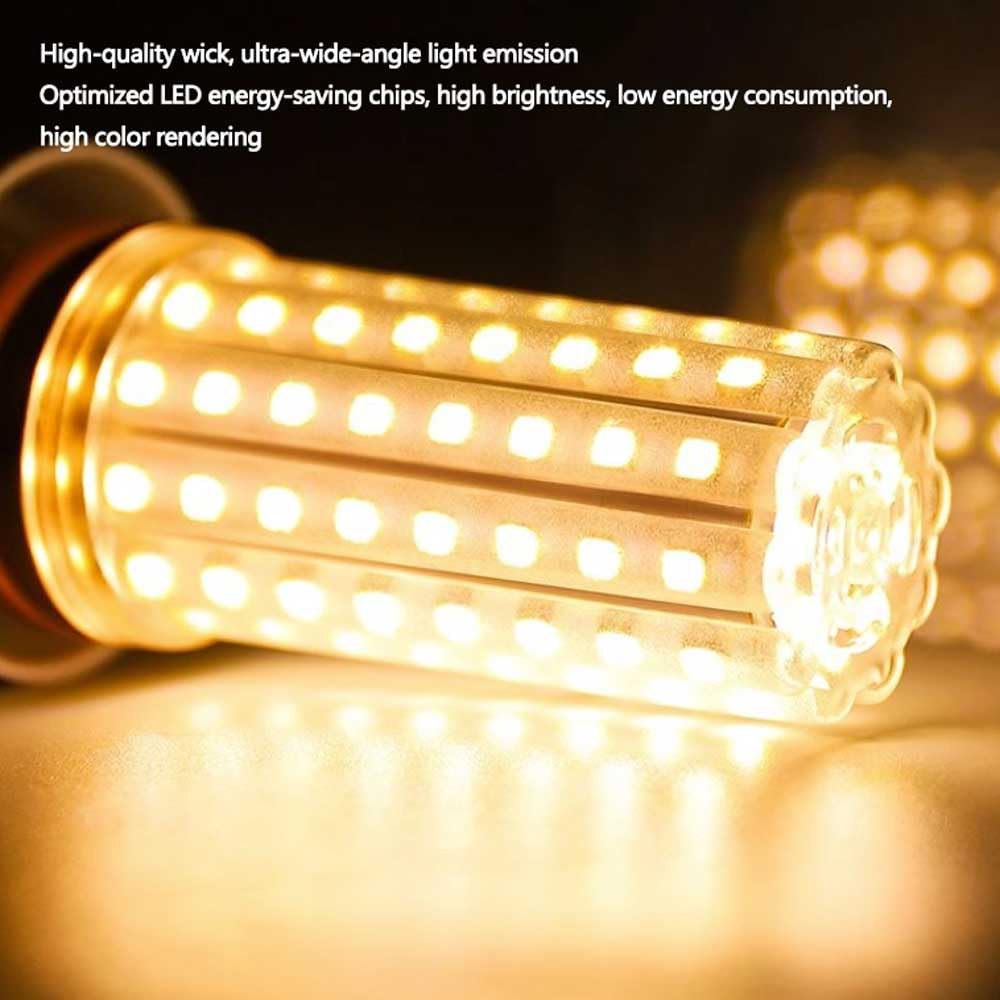 Paquete de 10 Bombillas LED de maíz E27 de 20 W, CA 110-220 V, no Regulables, 2000 LM, Blanco frío 6000 K, Bombilla LED de Tres Colores de Ahorro de energía E27 para lámpara de araña, lámpara