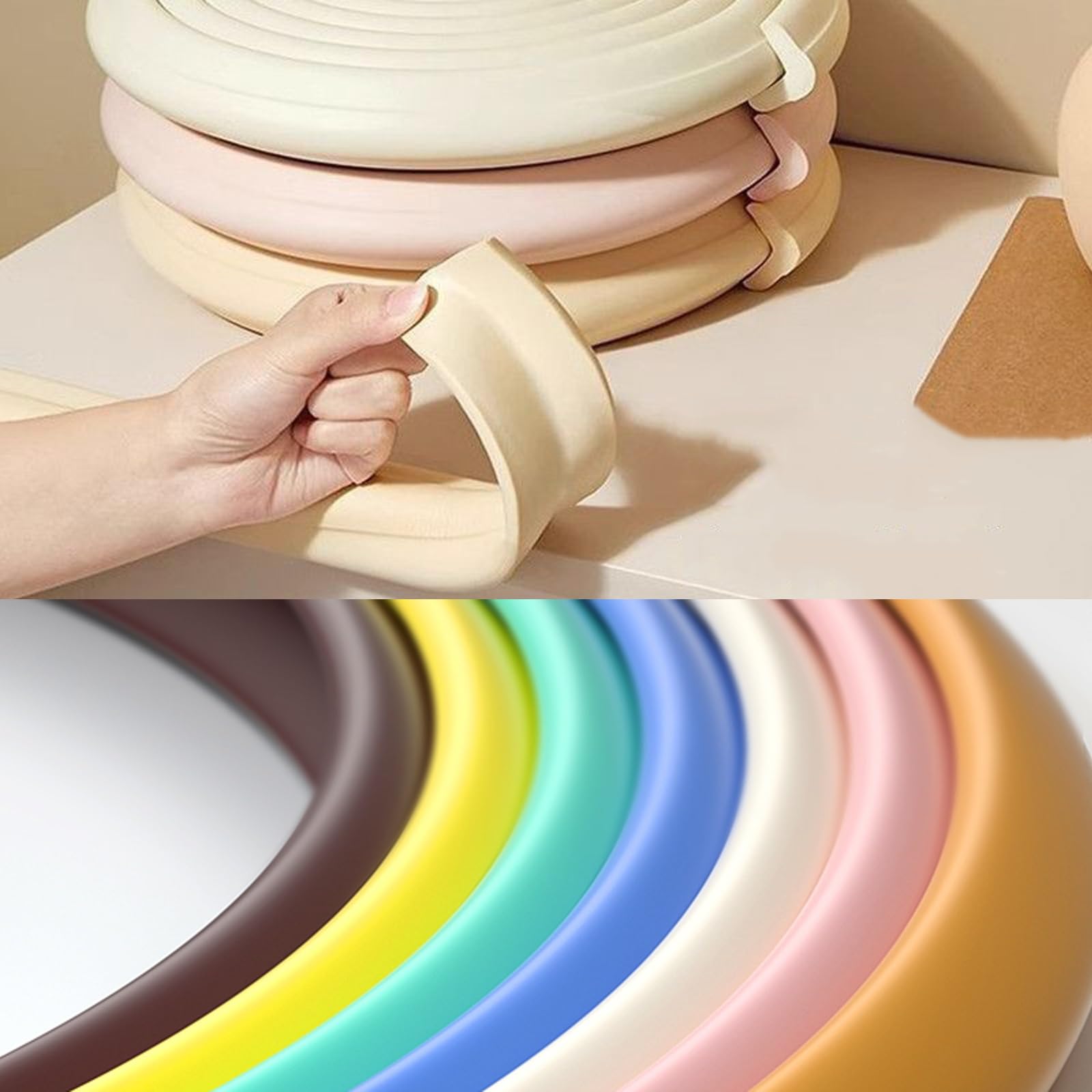 Protector de barra anticolisión, bordes afilados y protectores de seguridad para muebles, para mesa, chimenea, cubierta de esquina de pared de encimera, tira protectora de borde ancho (rosa, 10 m)