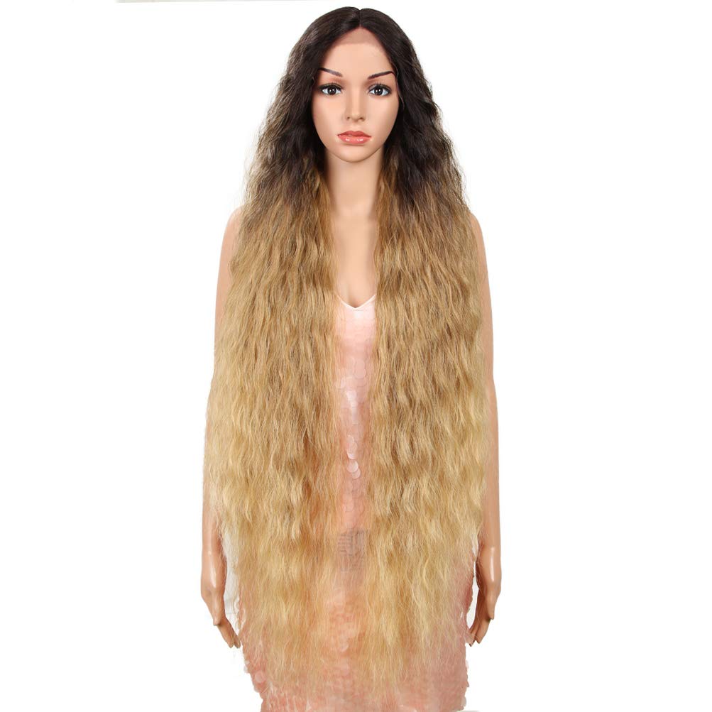 Style Icon 41” Lace Front Wigs Long Wavy Synthetic Wigs with Baby Hair Half Hand Tied 130% Density Wigs (41", TAT6/27/24E)