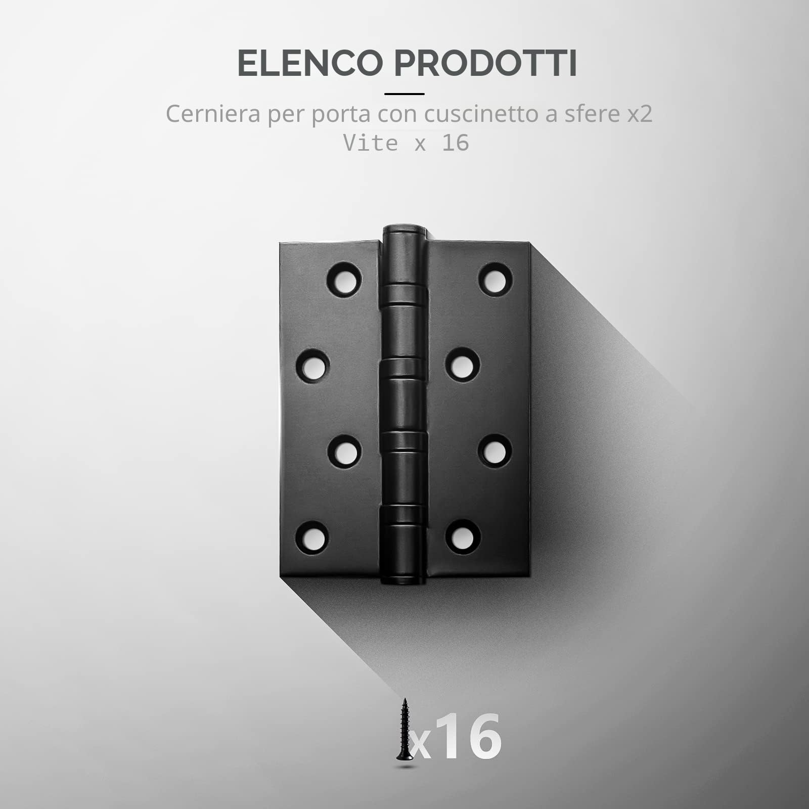 AOLISHENG 4 inch cerniere porte acciaio Inox 100mm per legno pesanti per porte interne esterne, 1 paia nero(100mm × 76mm)