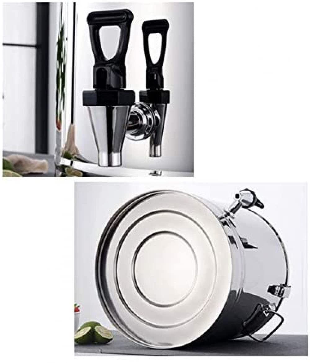 Distributore di acqua calda da 10 l, isolato per tè, secchiello per ghiaccio, scalda bevande, dispenser per bevande, urna in acciaio inox, per caffè, acqua, latte, tè e zuppe