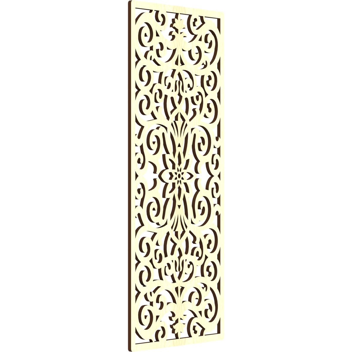 Buel Decorative Pierced Fretwork Wood Wall Panels, 11 3/8"W x 29 3/8"H x 1/4"T, Alder