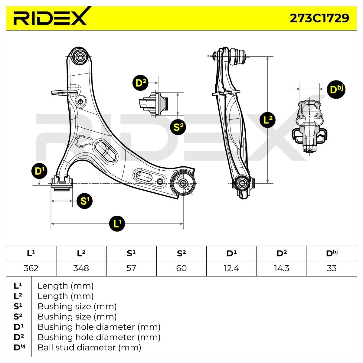 Wahacz Zawieszenia Koła RIDEX 273C1729 przód prawo Kompatybilny z SUBARU Legacy V Sedan BM Outback BR Legacy V Kombi BR