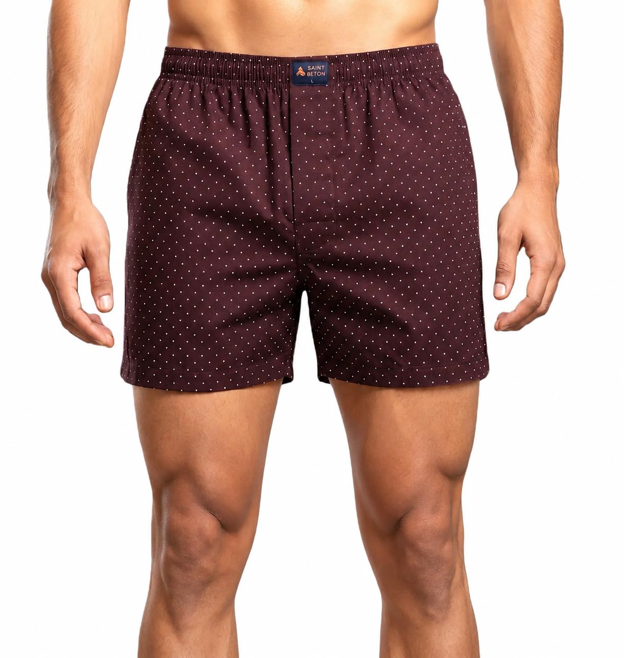 Men's Printed Cotton Boxer Shorts | Soft Breathable Fabric | Regular Fit | Assorted Floral, Paisley & Geometric Prints (in, Alpha, M, Regular, Standard, Maroon with White dots)-picture-39