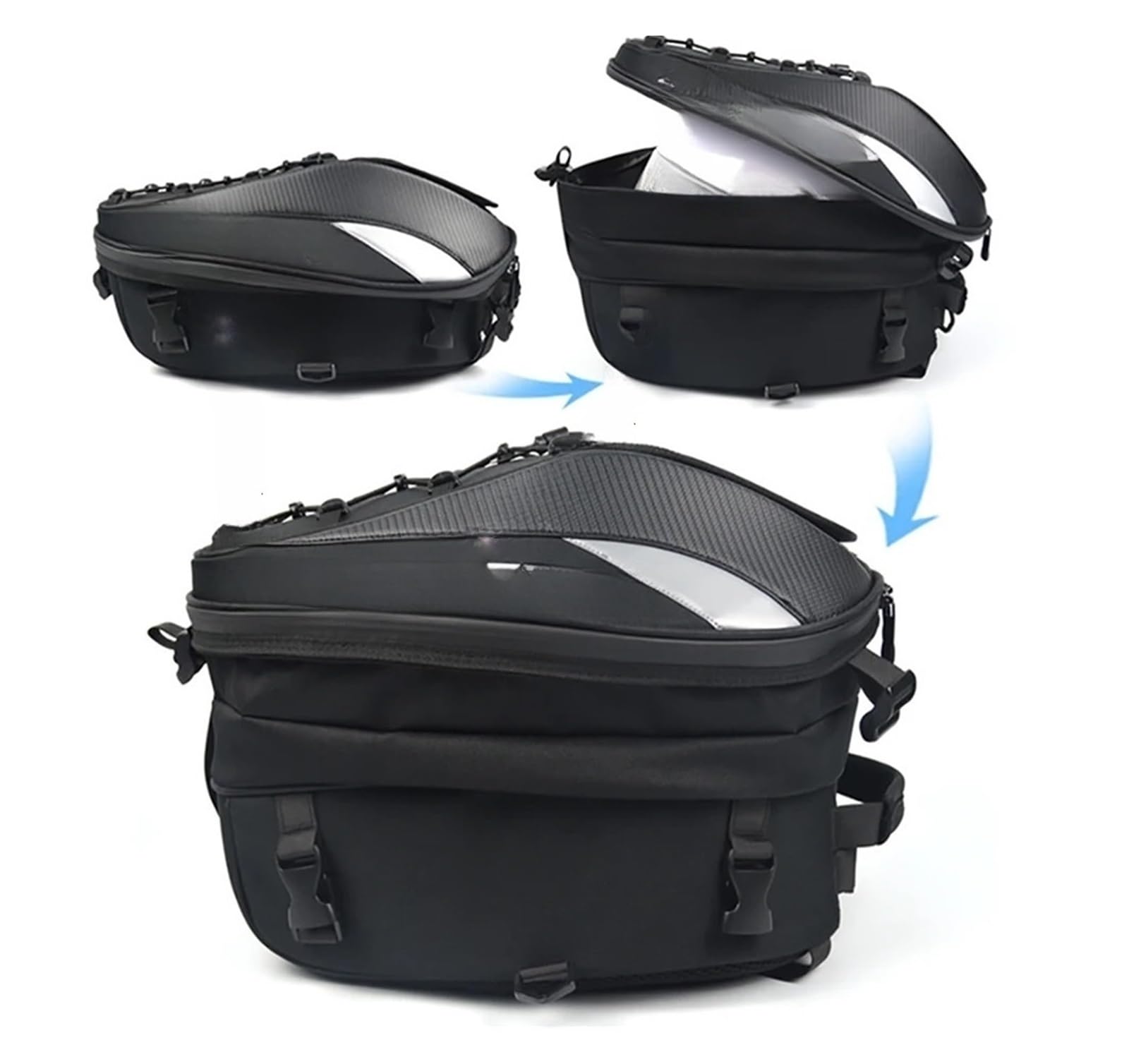 Bolsa sillín Trasera Motocicleta Bolsas para Asiento De Motocicleta, Bolsa Trasera para Trasero, Mochila, Almacenamiento Equipaje, Viaje, Traseras(MC-0102-Red)