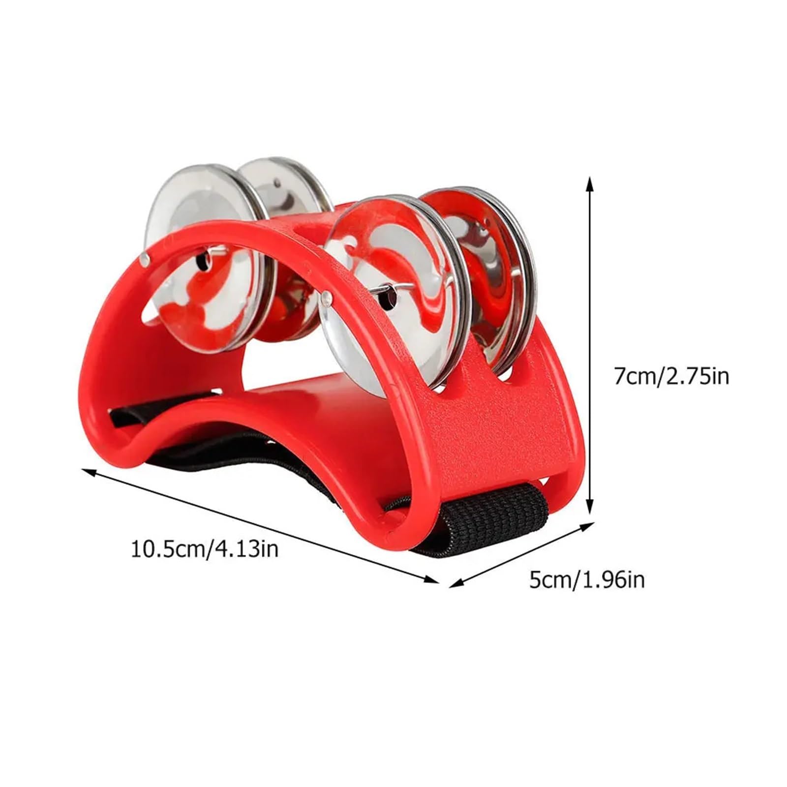 2 unidades de campanas pedal, instrumentos musicales percusión pie, panderetas únicas for adultos, acero inoxidable, for niños para Acompañamiento(Red)