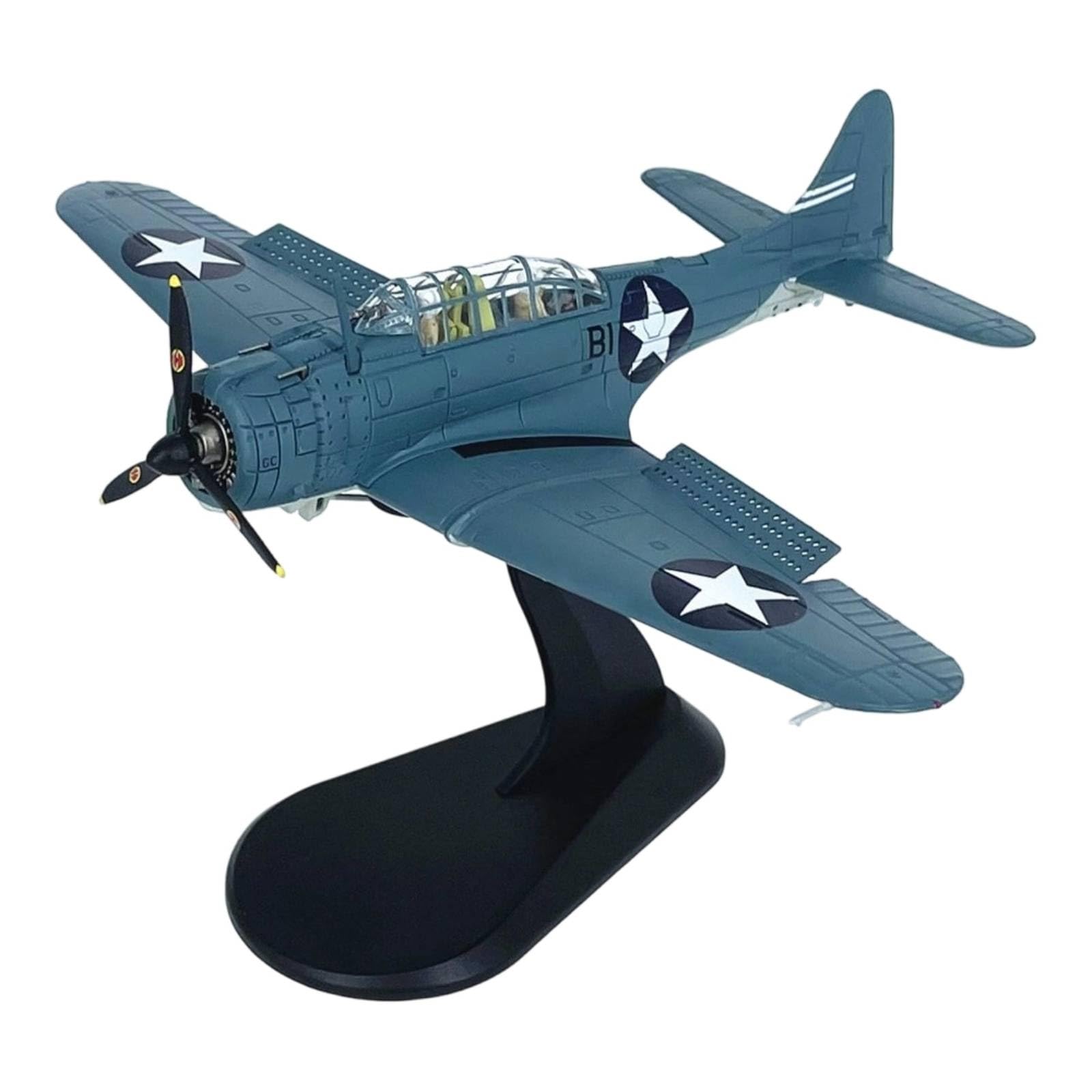 Modellino in Picchiata 1:72 in Lega Pressofuso Modellino di Aereo con Supporto Resistente Ruggine per Collezione, Mensola, Tettuccio Chiuso