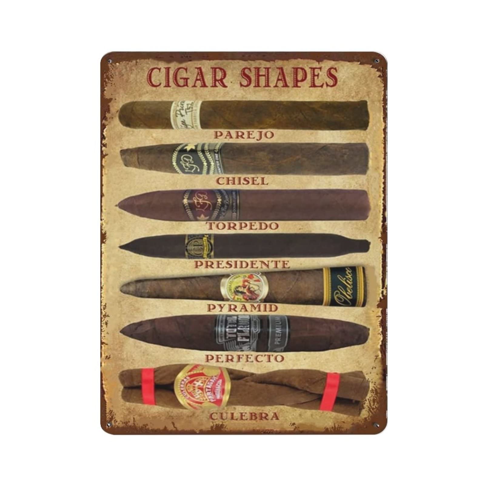 AOOEDM Cigar Knowledge1 Vintage Tin Sign Metal Tin Signs for Man Cave Funny Art Wall Plaque Kitchen Bar Pub Coffee Shop Wall Decor