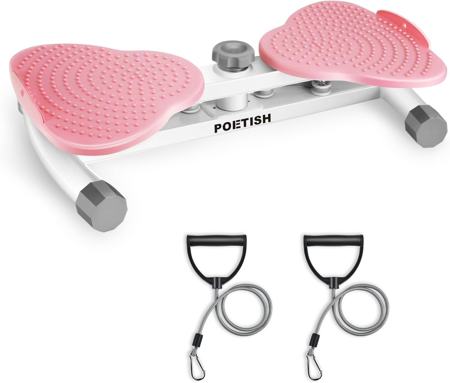 Waist Twister Ab Machine, 300 lbs Weight Capacity, Adjustable Ab Twister Board with Foot Massage for Belly Fat Loss, Noiseless Home Gym Equipment for Women/Men Pink