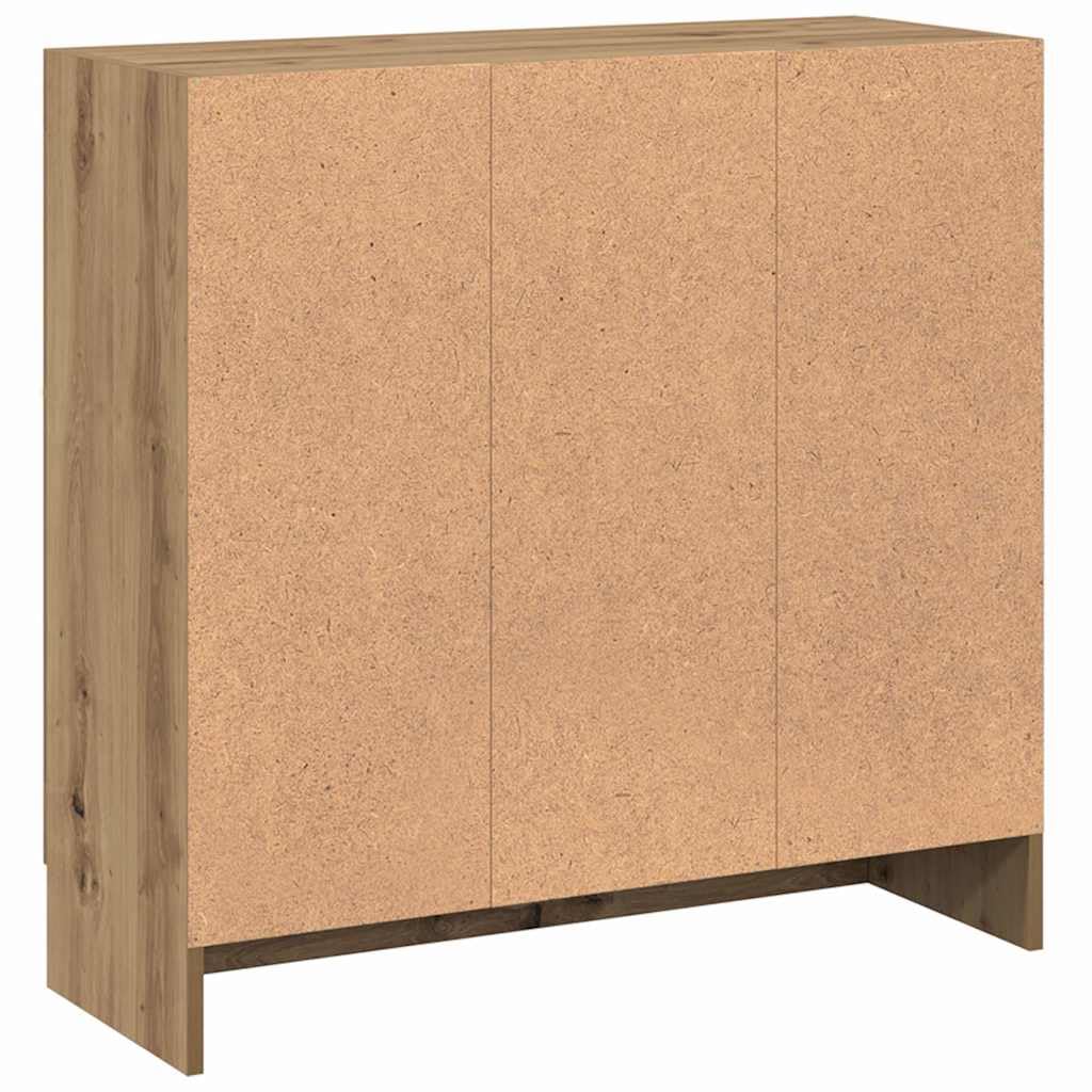 Bücherschrank Artisan-Eiche 82,5x30,5x80 cm, Holzwerkstoff, mit 2 Türen, vielseitige Regaleinheit für Bücher, DVDs, Wohnzimmer, Schlafzimmer