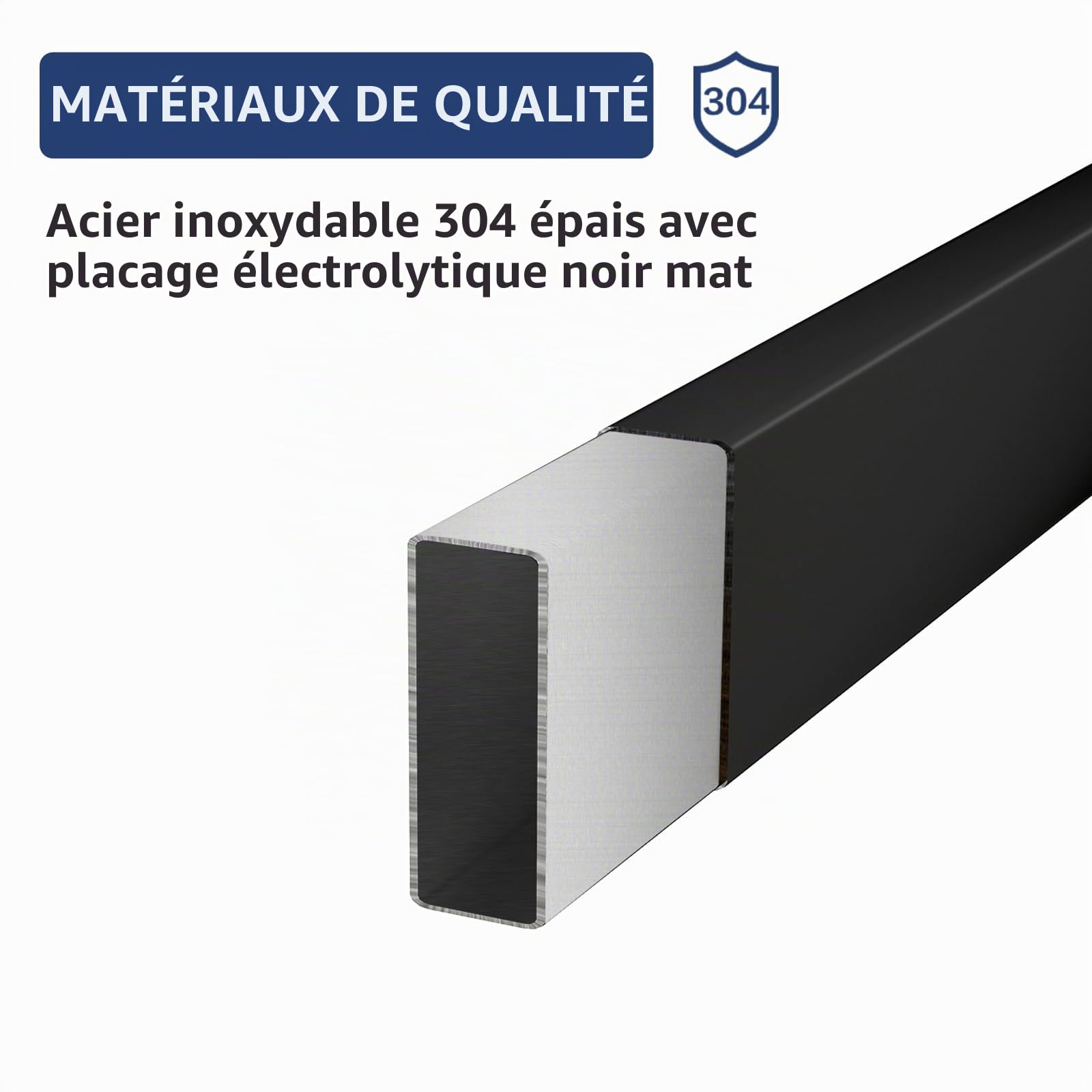 Vista Porte Serviettes Autocollant en Acier Inoxydable SUS304 Porte Serviettes Double de Salle de Bain Robuste et Durable 40cm Noir