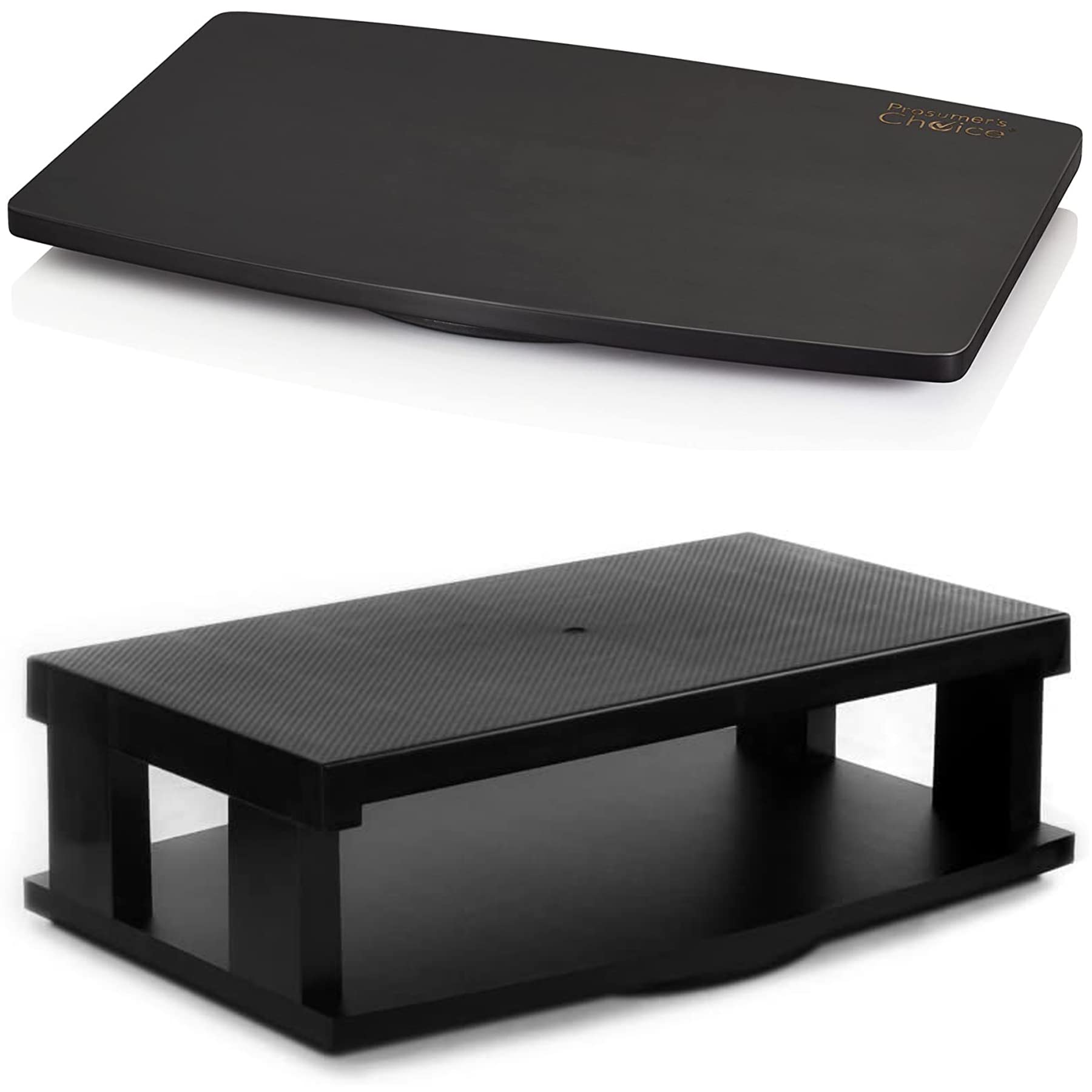 Aleratec Heavy Duty Flat LCD/LED TV Rotating Swivel Stand 2-Tier and Prosumer's Choice Natural Bamboo TV Swivel Stand for LED/LCD TV, 21 inch Base Surface – Black