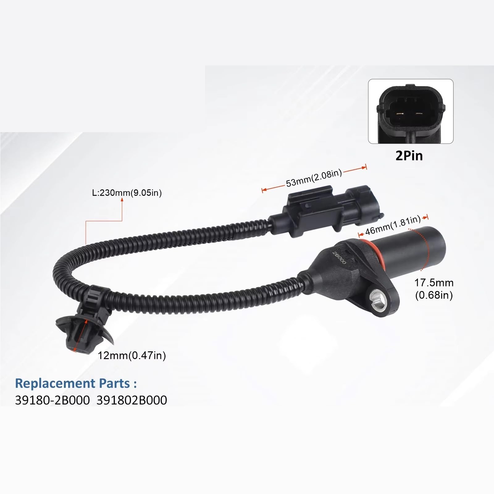 Capteur PMH Compatible Avec Kia Pour Soul 2010-2021 Capteur De Manivelle De Moteur Automobile Capteur De Vitesse De Position De Vilebrequin 391802B000 39180-2B000(1PC)