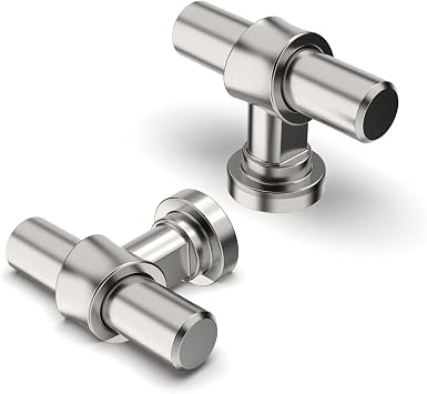 FURNIWARE 10 pcs Cabinet Knobs,Brushed Nickel Drawer Pulls Door Handles Cabinet Pulls, Furniture Cupboard Drawer Cupboard Dresser Handles and Knobs for Kitchen Dresser Drawer Bathroom