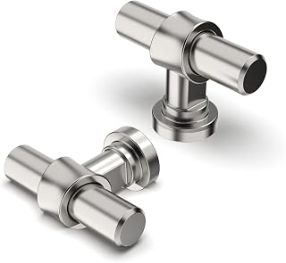 FURNIWARE Cabinet Fittings Buttons 10 Pieces Drawer Knobs Kitchen Door Knob Cabinet Hardware Buttons, Brushed Satin Nickel
