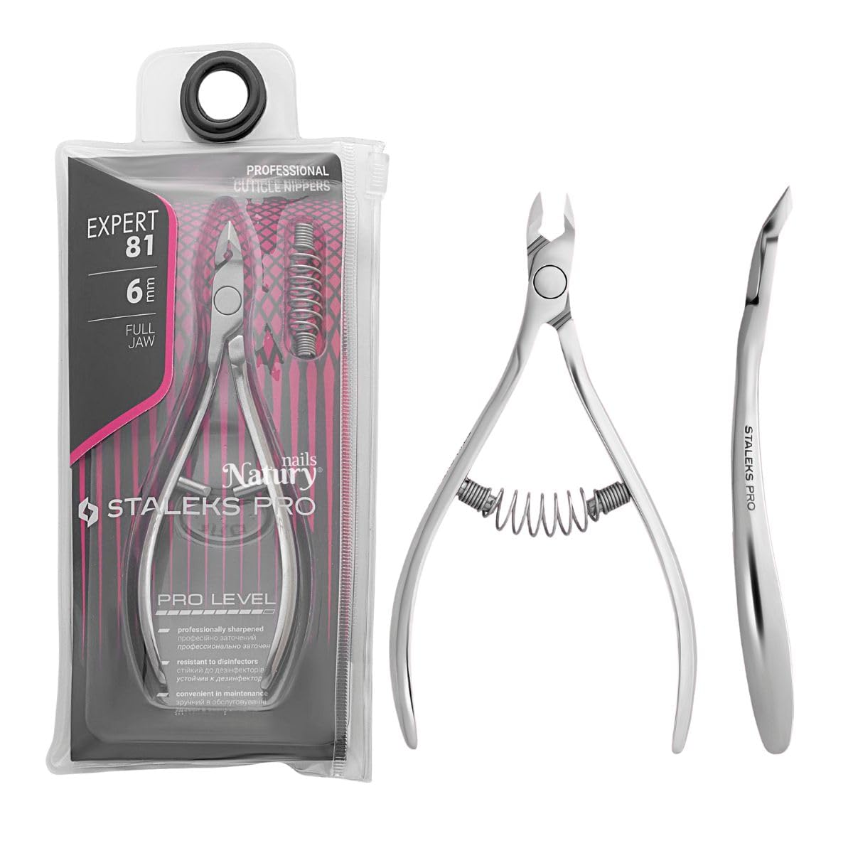 STALEKS PRO Pince à cuticules professionnelle 6 mm en acier inoxydable Expert 81-6