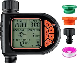 Mcbazel Programmateur Arrosage Automatique, Minuteur IP65 avec Retard de Pluie et Grand Écran LCD, Programmateur d