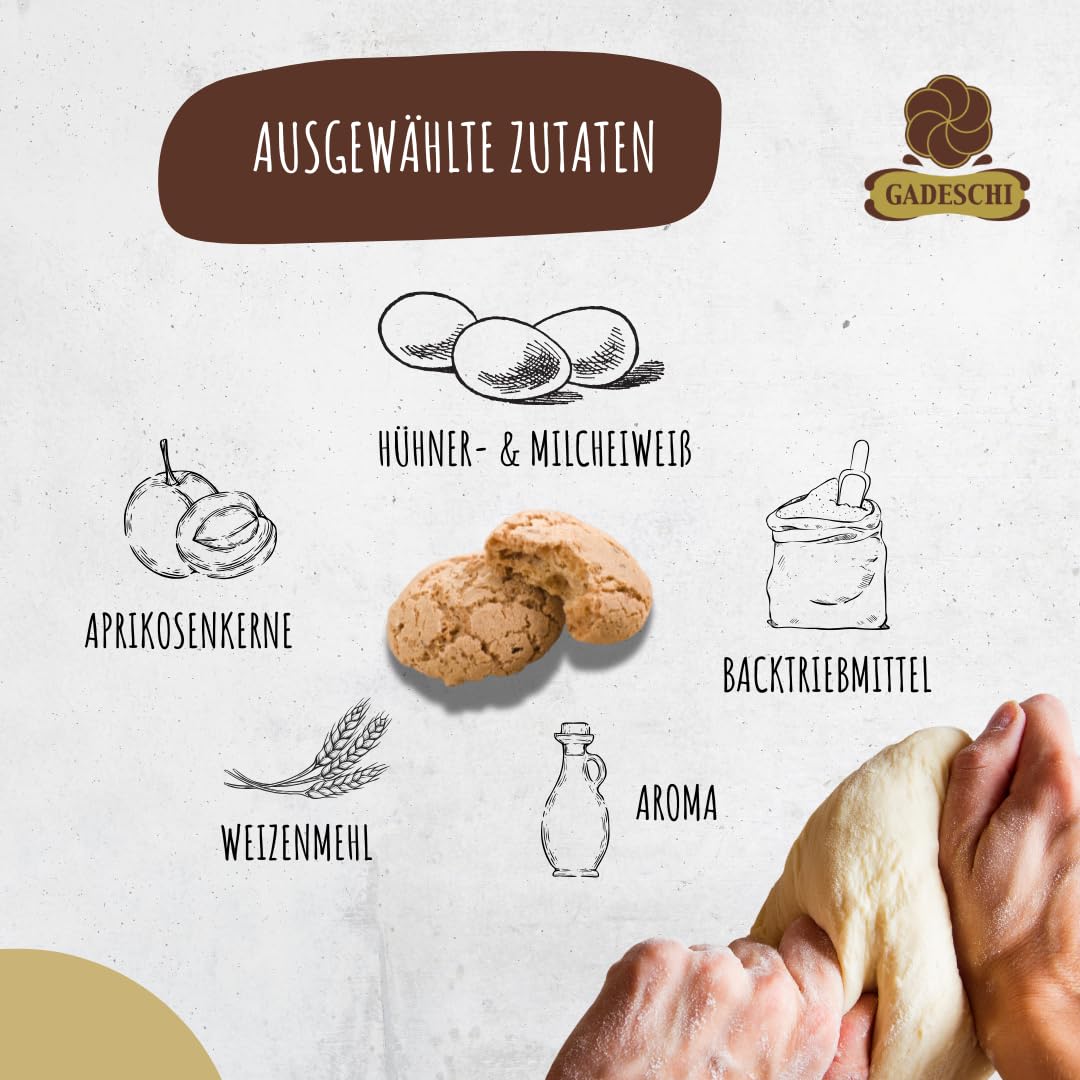 Gadeschi Amaretti Kekse 4x1KG Italienisches Kaffeegebäck Traditionelle Rezeptur