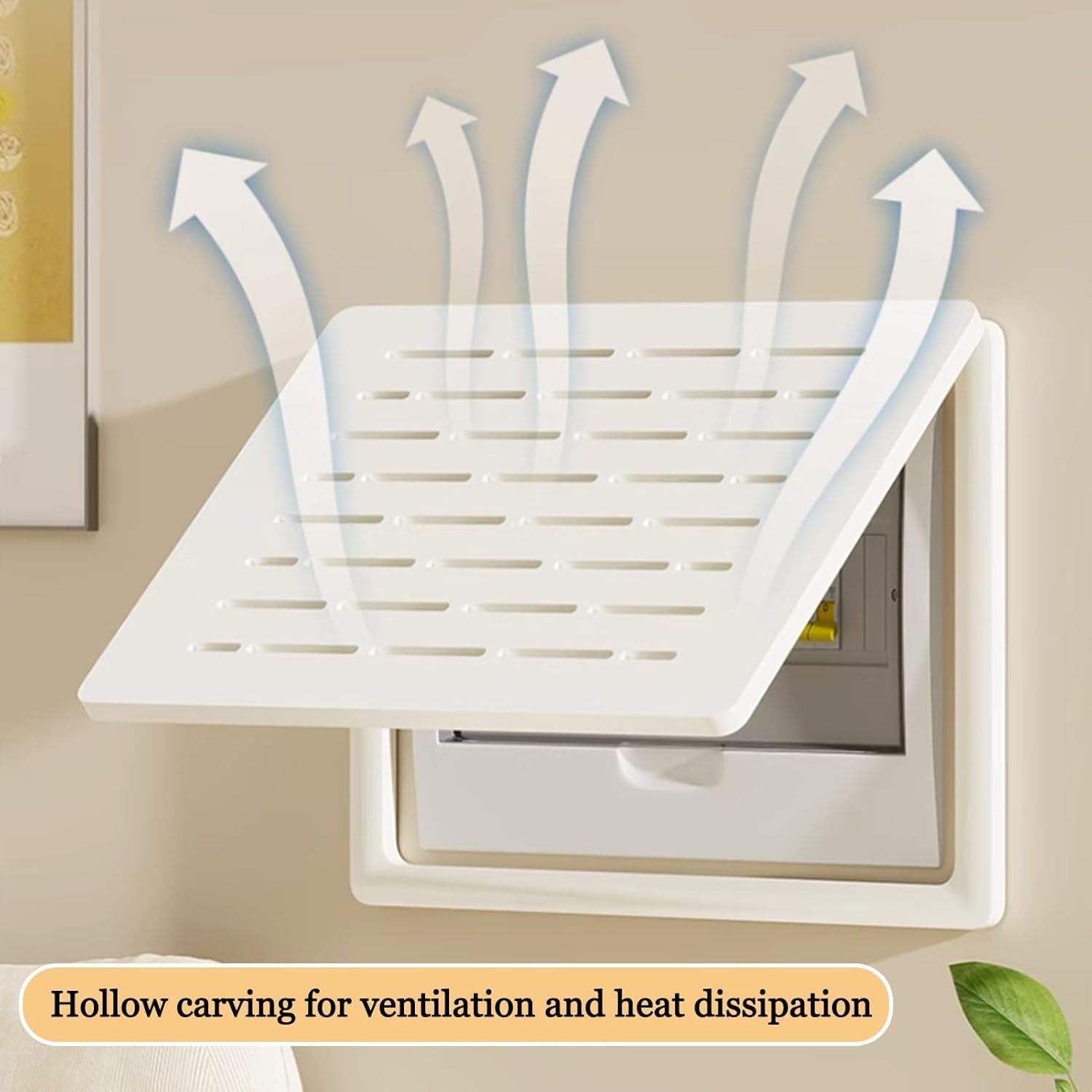 Wall Mounted Electrical Panel Cover Breaker Box Decorative Cover, Hidden Circuit Breaker Panel Decorative Painting, Decorative Fuse Box Covers for Home(White 4,60x50cm/23.6x19.7in)