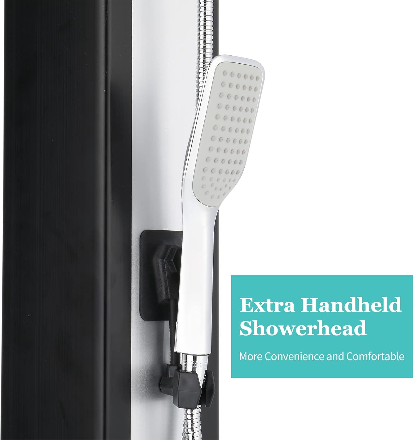 VINGLI 11 Gallon Solar Heated Shower with Shower Head, Handheld Showerhead and Foot Shower Tap for Poolside Backyard Beach Pool Spa