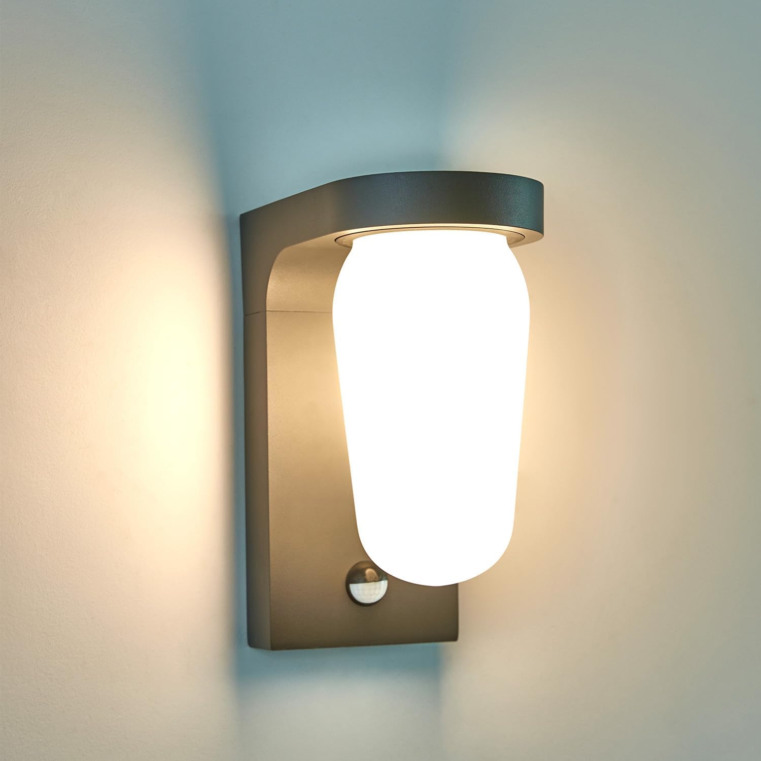 FLORNIA Outside LED Wall Light with Motion Sensor, Outdoor Light Main