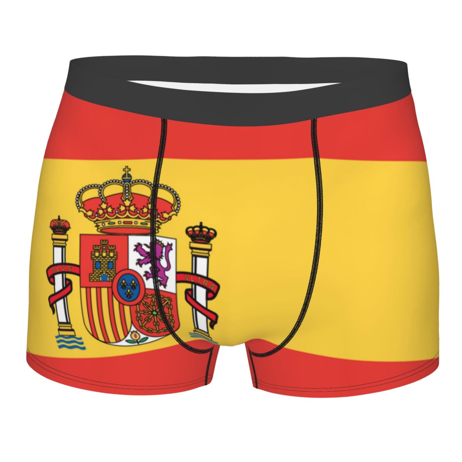 SEVEBJ Men'S Flag Of Spain Boxer Briefs Printed Underwear Moisture Wicking