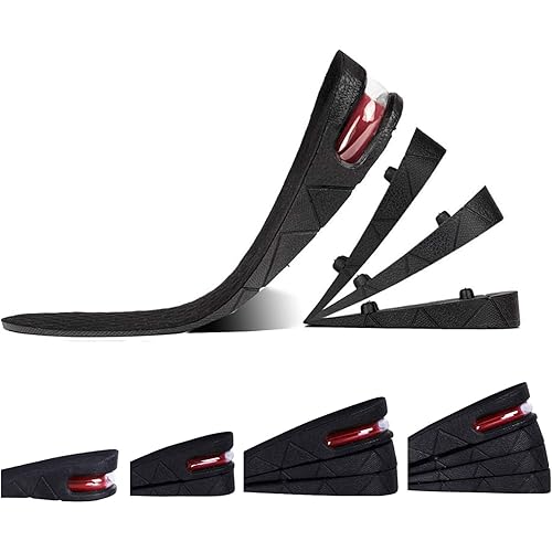 Height Increase Insole, 4-Layer Orthotic Heel Shoe Lift with Air Cushion Elevator Kits Inserts for Men & Women Taller Insoles 1.2" to 3.5” Variable Height