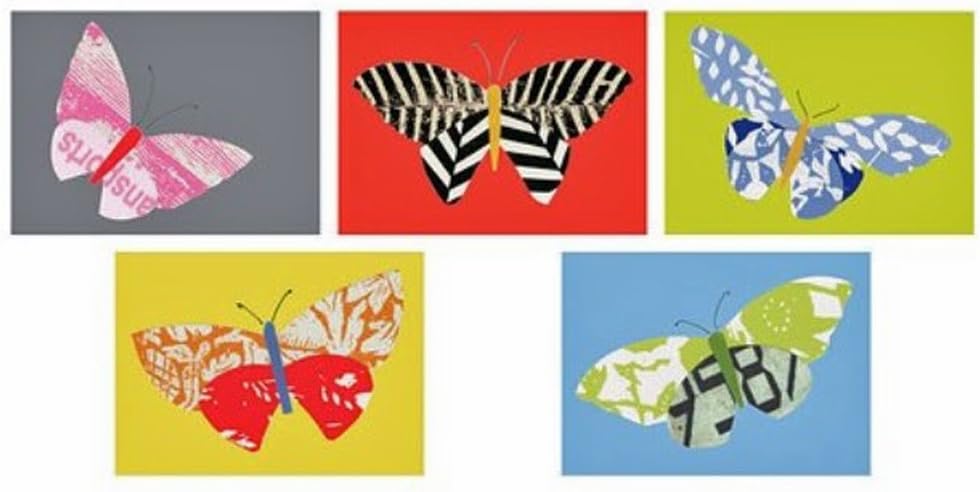 Ikea Wall Art Note Card Stationary Picture 5 Card Set Butterfly Print Post