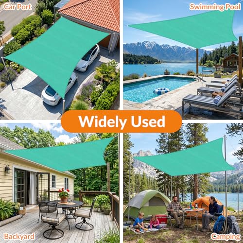 Image of KANAGAWA 23'X23' Sun Shade Sail Turquoise Curved Square Customizable