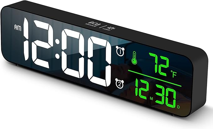 Digital Clock Large Display, Alarm Clock for Living Room Office Bedroom Decor