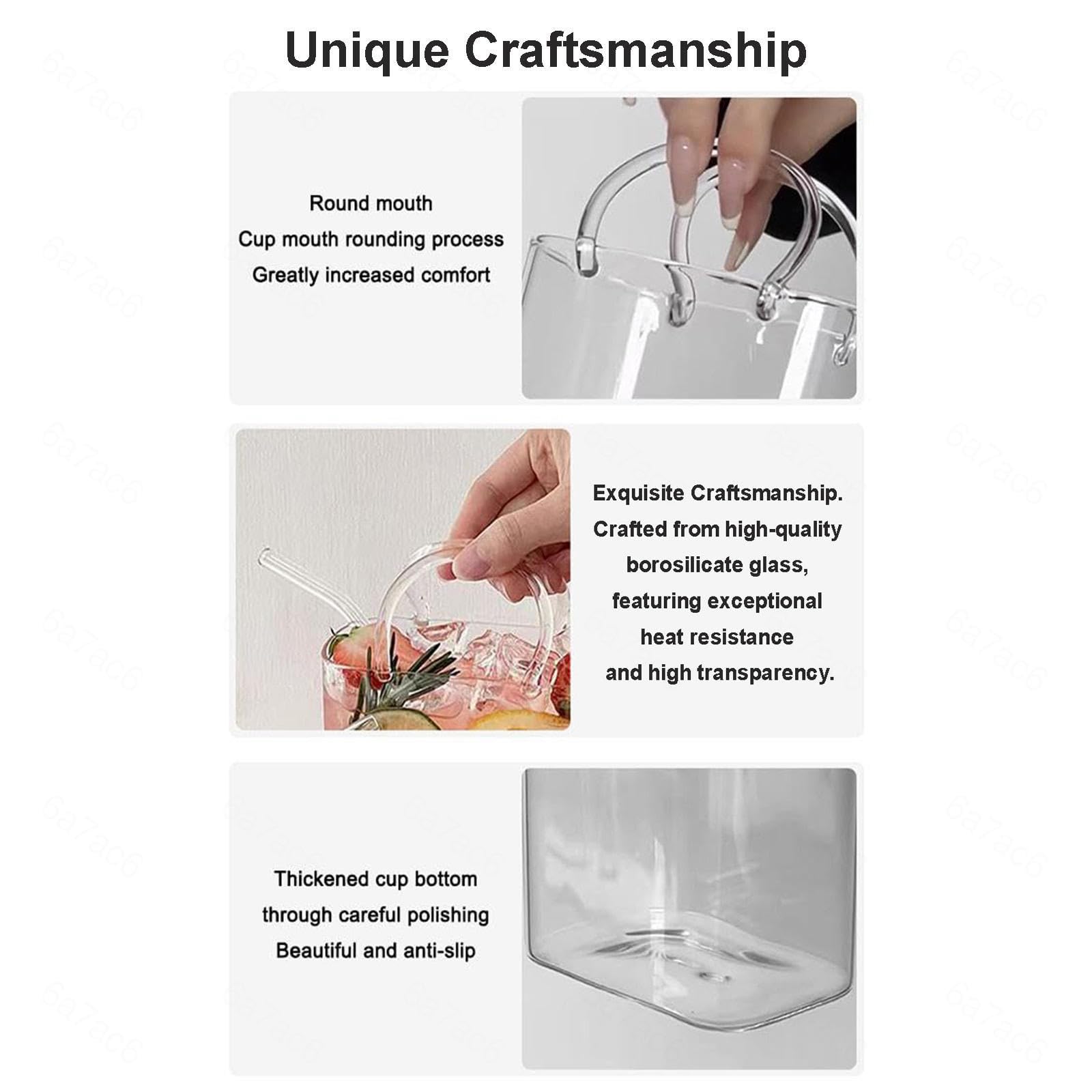 Gläser Handtasche für Getränke Handtaschenbecher mit Strohhalm Handtaschen-Glas für Getränke 2-in-1-Cocktailglas für Cocktails, Saft & Blumen,4pcs