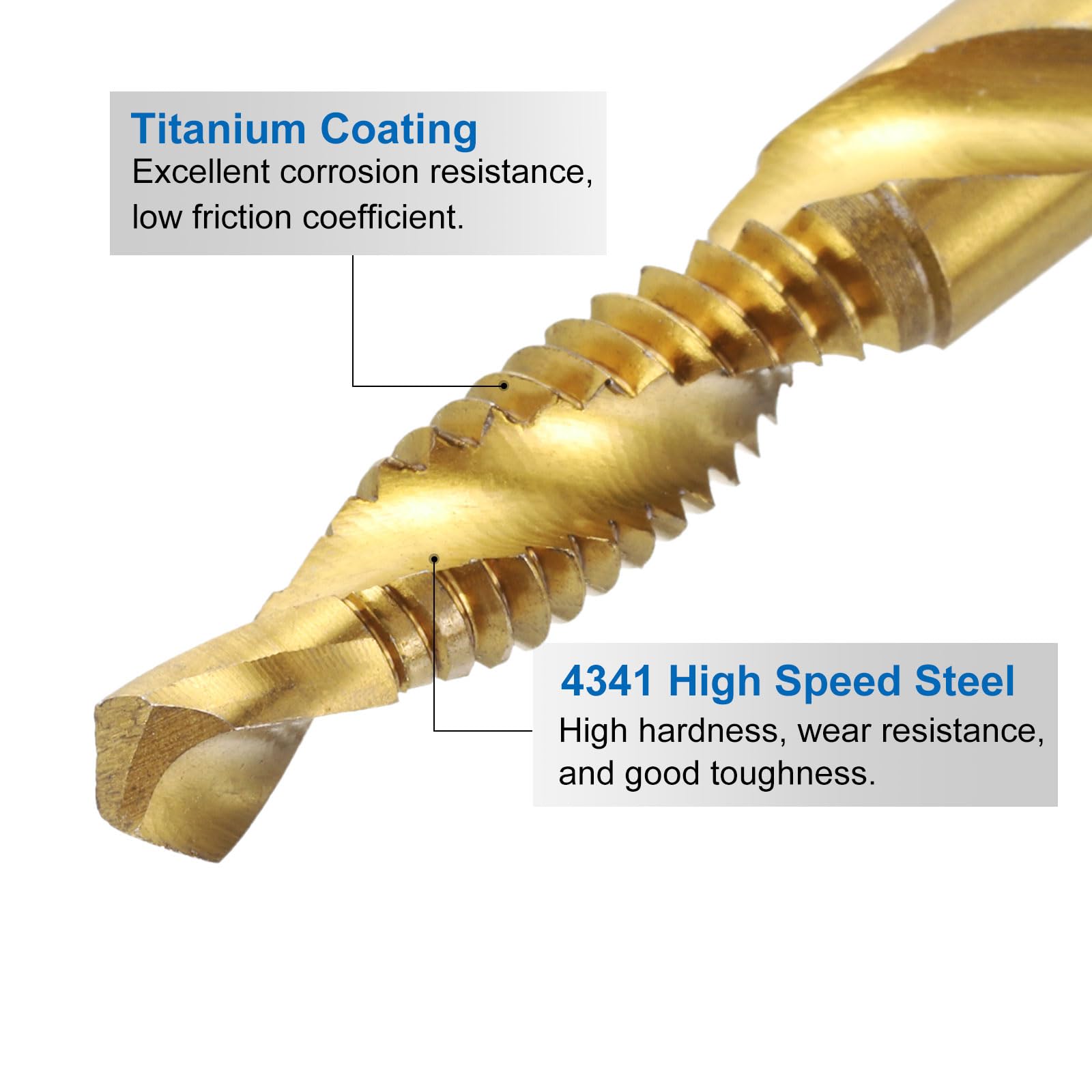Drill & Tap Set - 6 Pieces High-Speed Steel -4 Drill & Tap Set - 6 Pieces High-Speed Steel -4