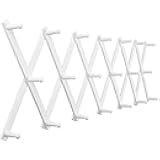 Hat Rack for Wall with 20 Hooks, Solid Wooden, Modern, Expandable Coat Rack Wall Mount for Coats, Hats, Bags, Baseball Caps, White