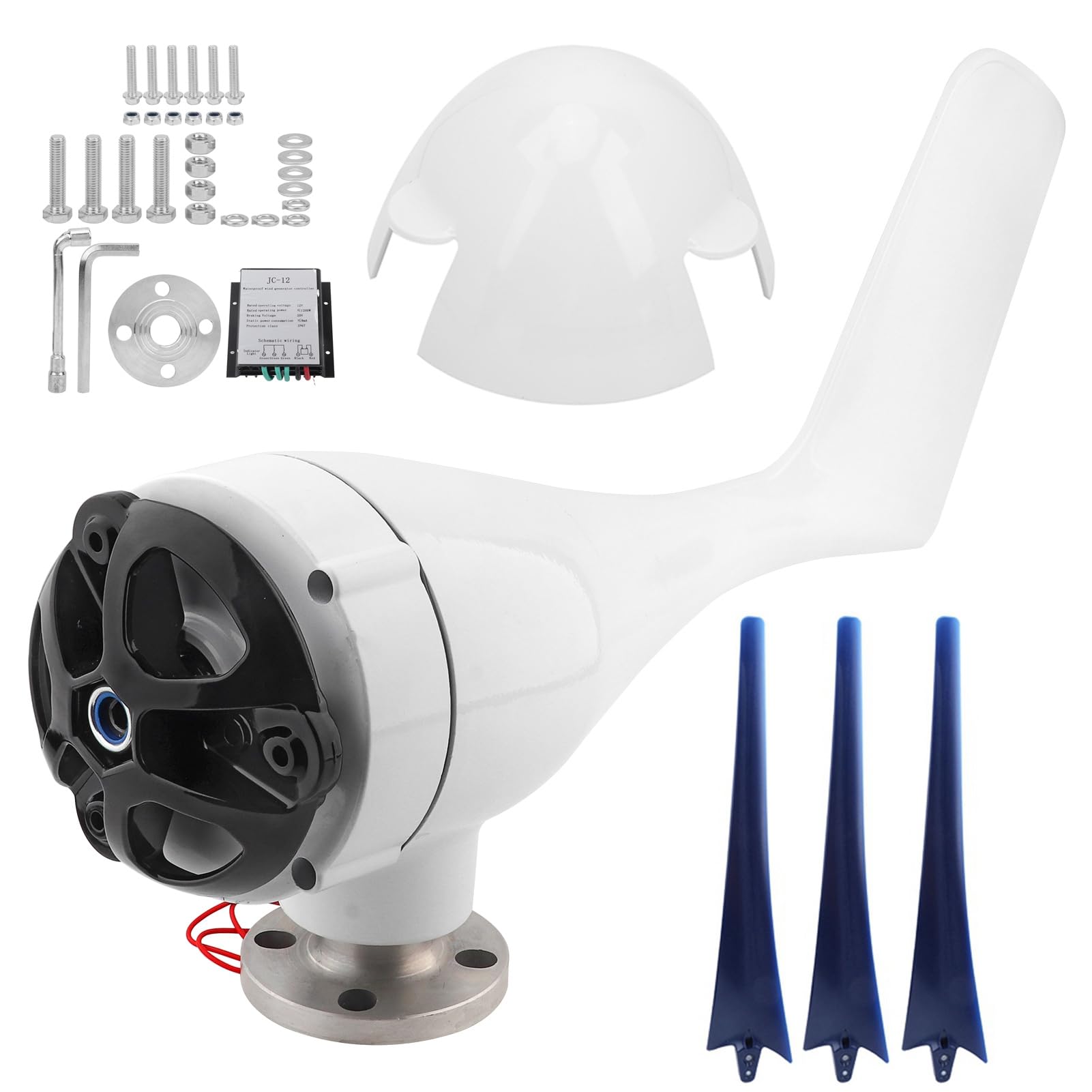 Kleiner 1200-W-Windgenerator, 48-V-Windturbine, Windgeschwindigkeits-Startgenerator, Windkraftteile mit Speziellem Statordesign für das Aufladen von Schiffen zu Hause (12V)