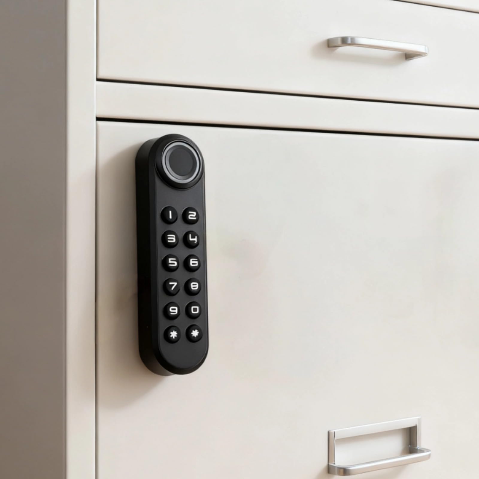 PONDON Inteligentny elektroniczny zamek do szafki na odciski palców, zasilanie awaryjne USB, łatwa instalacja do drewnianych drzwi, do szuflad, butów, przechowywania w biurze