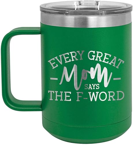 Miniatura 10 de ONLYGIFTS.COM Taza de café con tapa deslizante de 1.3 fl oz, diseño con texto en inglés "Every great mom", Verde azulado