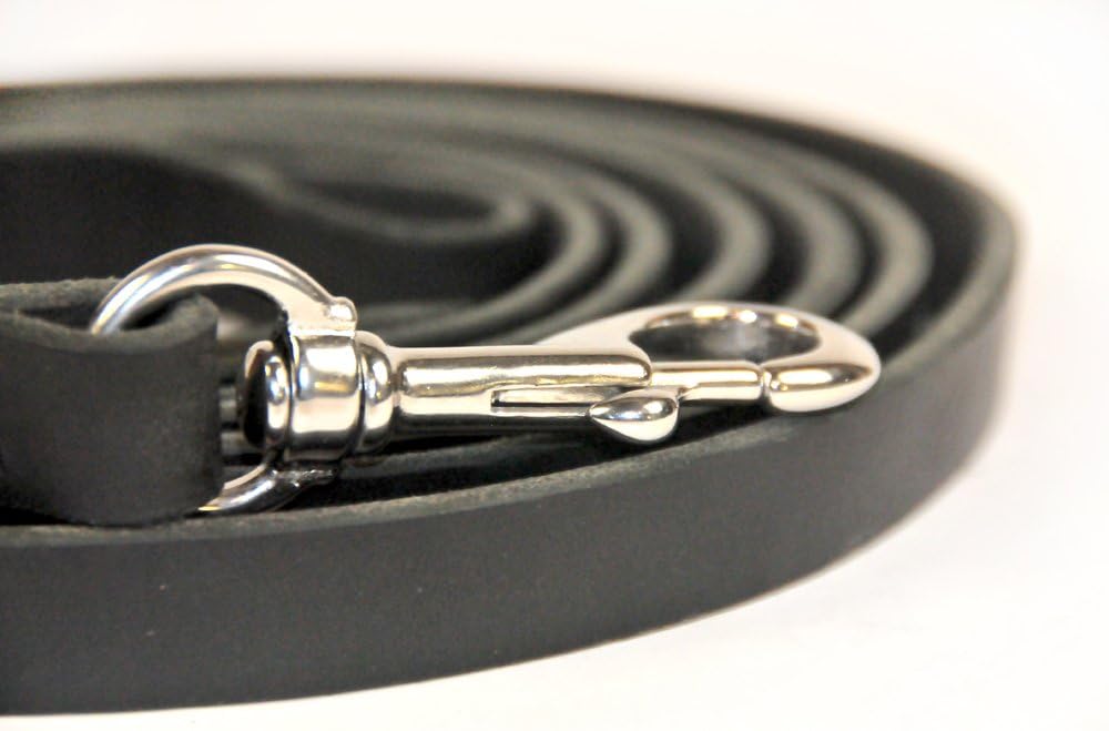 Dean & Tyler Track Dog Leash with Braided Ends, 45-Feet by 3/8-Inch with Steel Hardware, Black