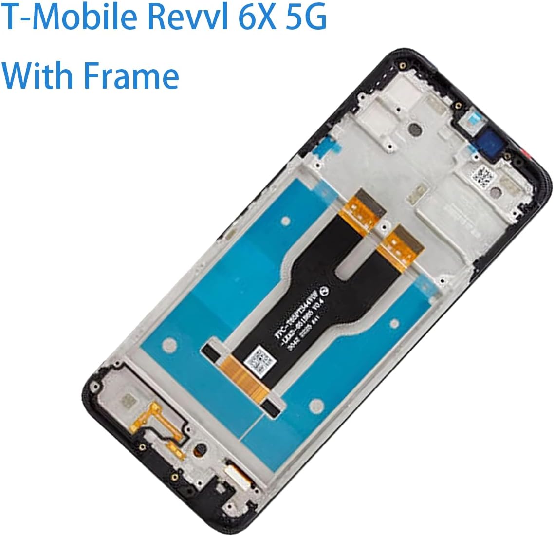LCD Screen Display Touch Digitizer Assembly with Frame Replacement for T-Mo Bile REVVL 6X LCD Screen TMRV065G 6.52"