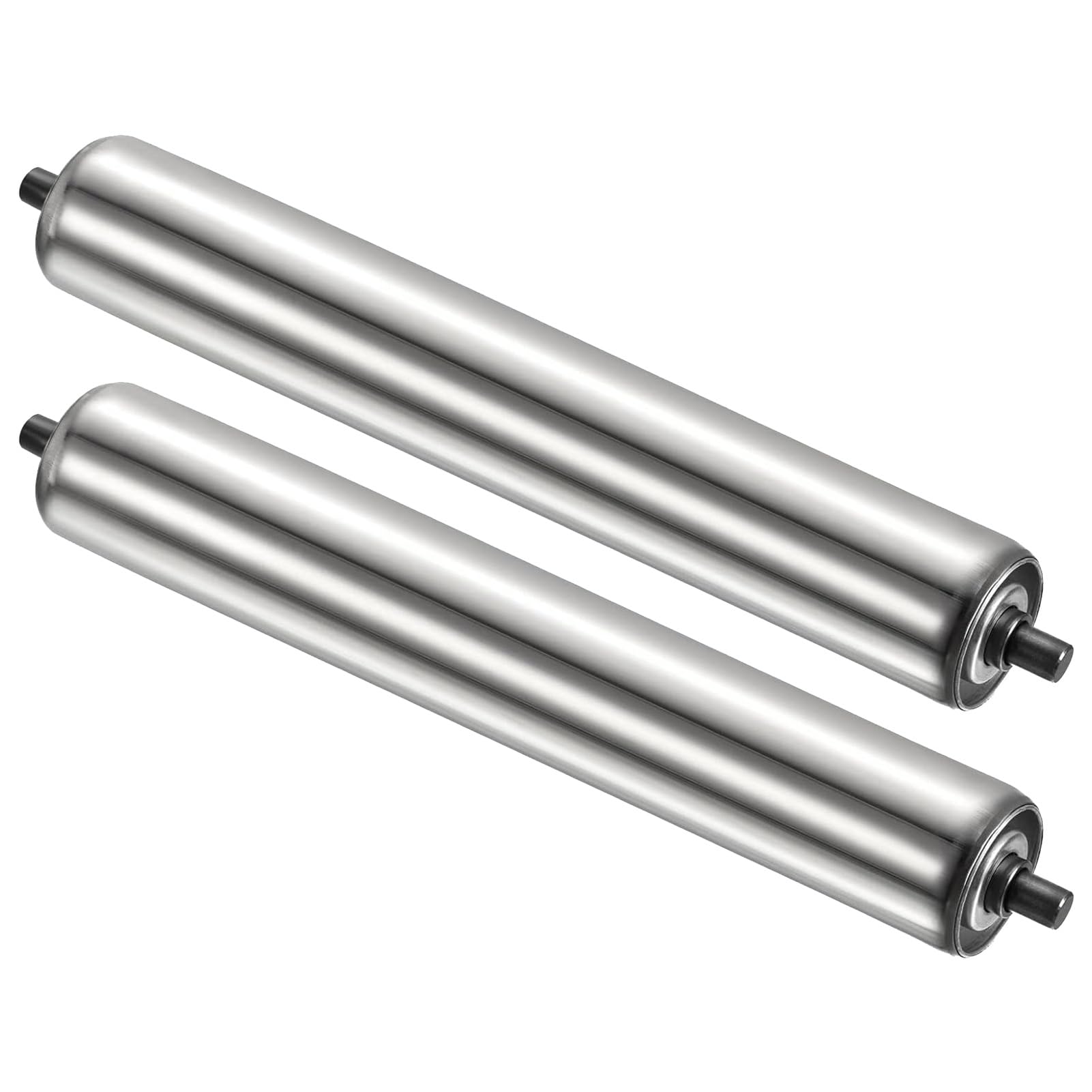 Paquet de 2 Transporteur Rouleau 25/32/38/50/60 mm Diamètre, Convoyeur a Rouleau, Rouleaux de Convoyeur pour Chaîne de Montage, Inox Acier Gravité Transmission Rechange Pièce(Dia 1"/25mm,L 3.9"/100mm)