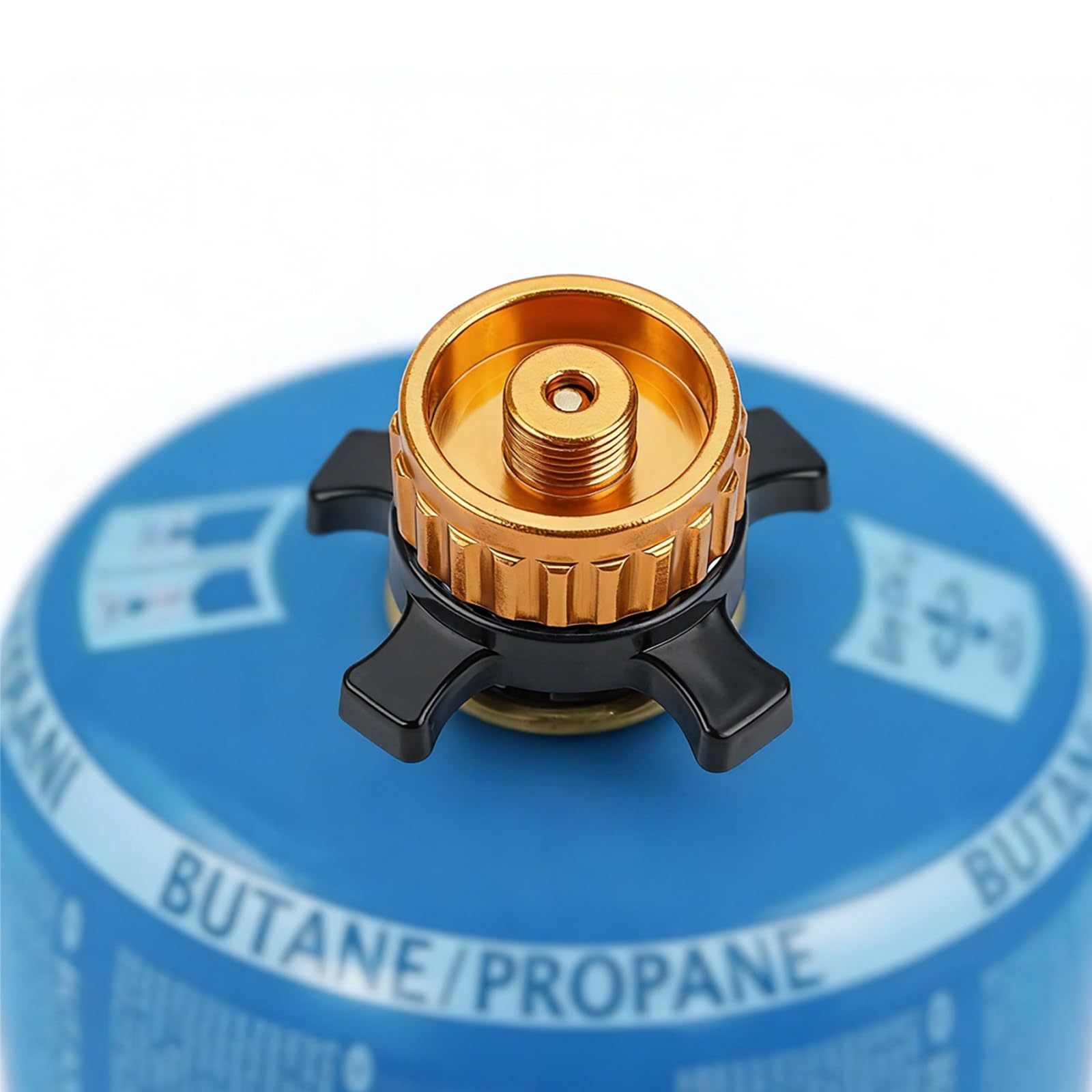 Tioneer Gas cartridge adapter for Campingaz Easy-Click/CV gas cartridges, transition from bayonet fitting to 7/16" screw thread connection (Orange)
